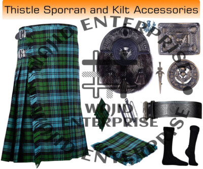 #ad #ad Scottish Clan Campbell Ancient Tartan 8 yard Kilt amp; Accessories Deal for Men#x27;s $117.00