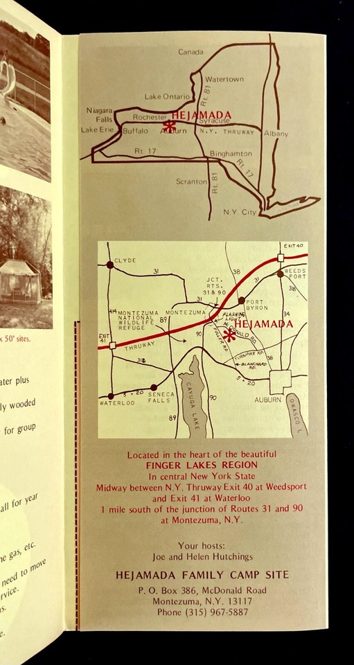 1970s Montezuma New York Hejamada Family Camp Site Vintage Camping