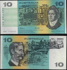 1991 Australia About Extra Fine $10 MRJ 778323 Fraser Cole - Last Banknote r313b