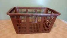  Vintage Rubbermaid Laundry Basket - Brown No.2965 Rectangular Retro