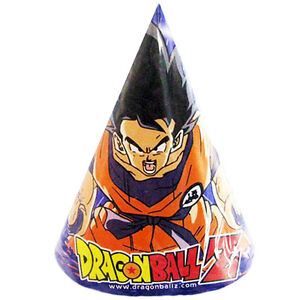 Dragon Ball Z Cone Hats 8 Anime Birthday Party Supplies Favors Paper Dbz Ebay