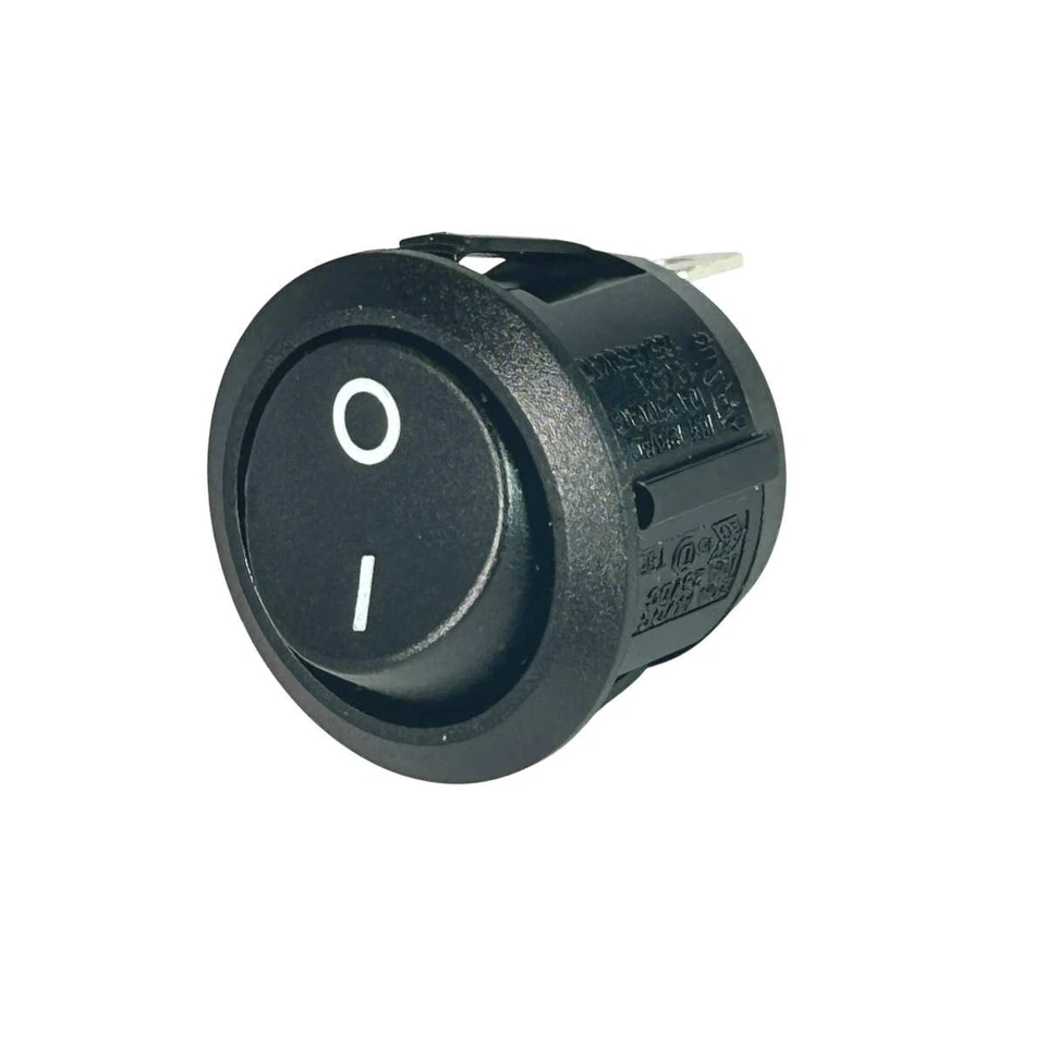On-Off Round Rocker Switch 20mm, 10A 250Vac / 20A 12Vdc, 2 Position SPST x 5 - Image 3 of 4