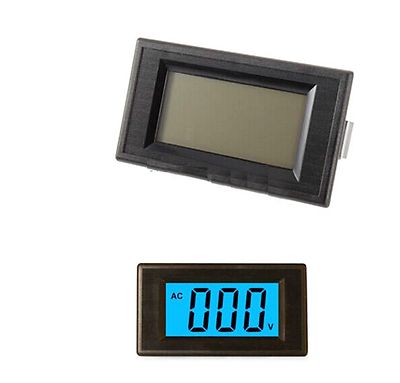  2-wire 3 1/2 Digital Blue LCD AC 80-500V Volt Panel Meter voltage power supply