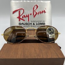 New Old Stock RAY BAN W2183 SUNGLASSES Gold Tort OVAL AVIATORS B-15 Brown Lens