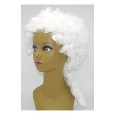 Weiße Rokoko Perücke mit Pferdeschwanz / Karneval Fasching Barock Renaissance