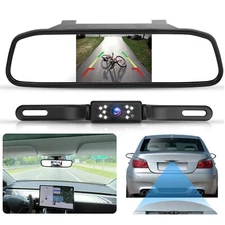 Car Backup Camera Rear View Parking System Night Vision + 5" Mirror Monitor Kit