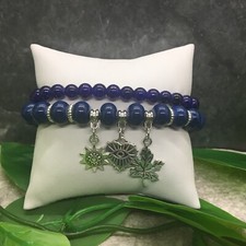2 PC Handmade Bohemian Beaded Stackable Stretch Bracelet Set New Free Ship 7733