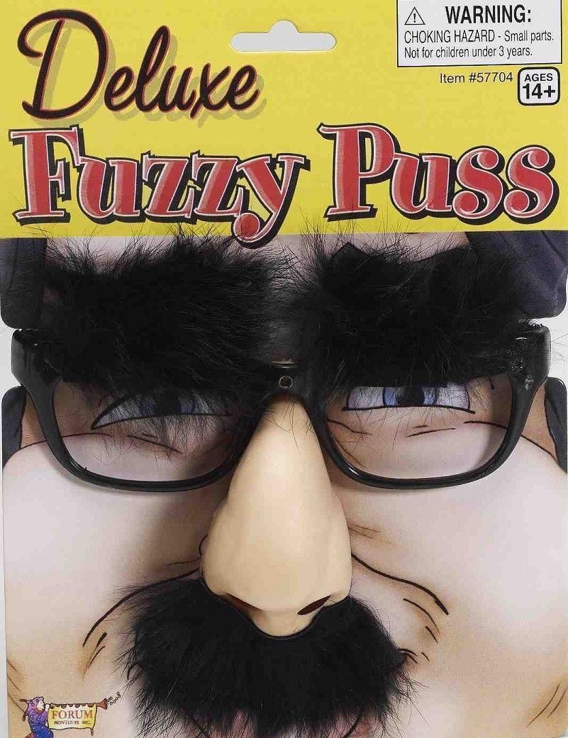 Beagle Puss Faux Glasses Big Nose Faux Hair Costume