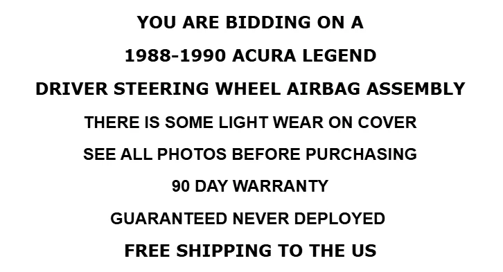 Bolsa de aire para volante lateral izquierdo Acura Legend 1988-1990 fabricante de equipos originales con garantía Foto 2 de 4