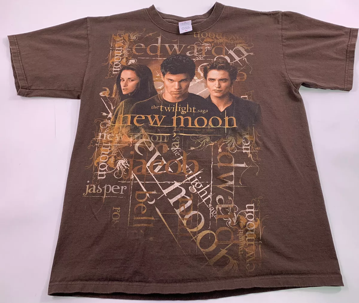 2011 Twilight New Moon Saga Movie Promo T-shirt Size Large Brown Vtg Vampire