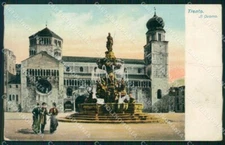 Trento città Duomo Fontana cartolina VK4617