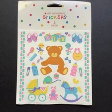 Vintage 90s Mrs. Grossman's Baby Gear Stickers Two Sheets New In Package