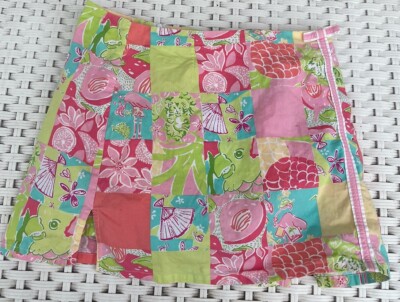 Lilly Pulitzer Skort Pink Patchwork Cotton Pristine Condition Sz 6