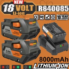 PACK For Ridgid R840087 8.0Ah Lithium Battery Rigid 18 Volt R840085 Power Tools