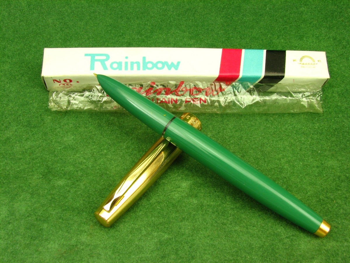 Vintage RAINBOW 243 Fountain Pen Green China 80s