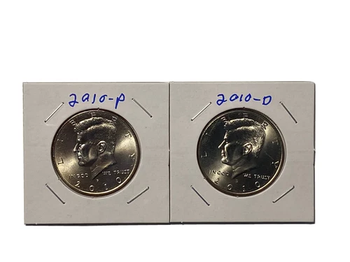 2010 P&D KENNEDY HALF DOLLAR Set (2 COIN SET) Brilliant Uncirculated.