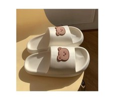 Slippers Soft Sole Cuddly Bear Open-toe Women House, Kawaii Non-slip New Size: 7