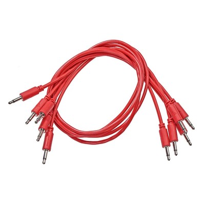 Black Market 20'' 3.5mm Modular Synthesizer Patch Cable - 5-Pack, Red