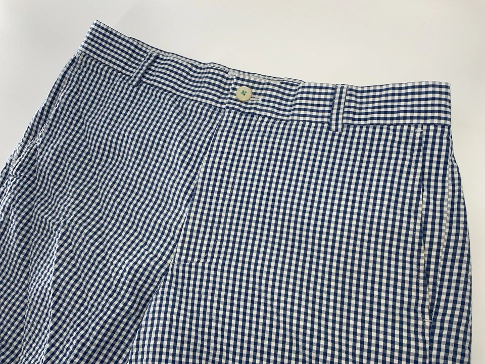 Southern Tide Seersucker Shorts Sz 32 Men Blue Check Cotton 8” Mint YGI W4-81 - Image 3 of 4