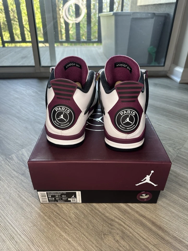 Talla 12 - Jordan 4 Retro x Paris Saint-Germain Burdeos PSG 2020 Foto 4 de 4