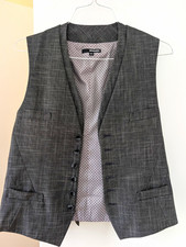 RARE Murano Men's Gray Plaids Checks Vest Waistcoat, Size M Regular Fit