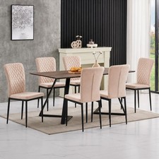 Set of 6 Modern Velvet Dining Chairs Upholstered Kitchen Dining Room Chairs