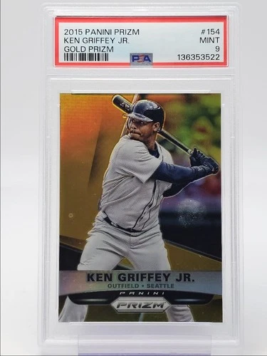 KEN GRIFFEY JR. 2015 PANINI PRIZM BASEBALL GOLD SEATTLE /10 PSA 9 Q1739