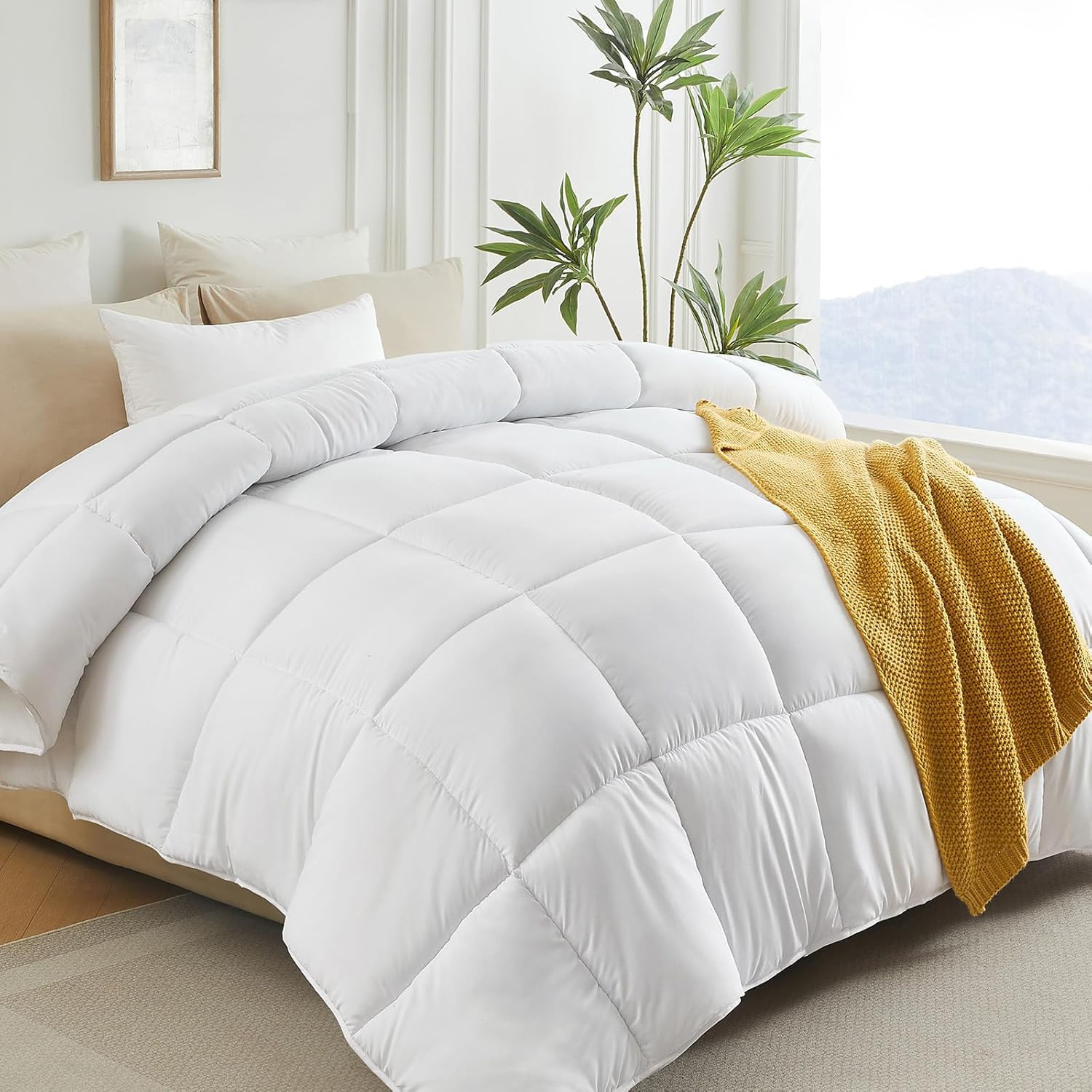 King Size Down Alternative Comforter 106x90in All Season Soft Duvet Insert