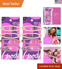 Assorted Colors Kids Epoxy Contour Snap Clips - 4 Count, All Day Comfort