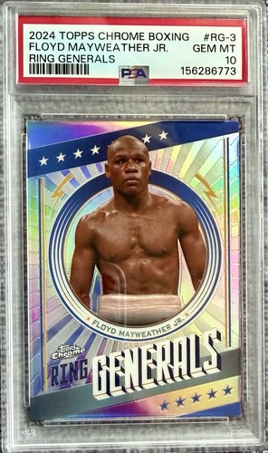 2024 TOPPS CHROME RING GENERALS FLOYD MAYWEATHER JR PSA 10 POP 9