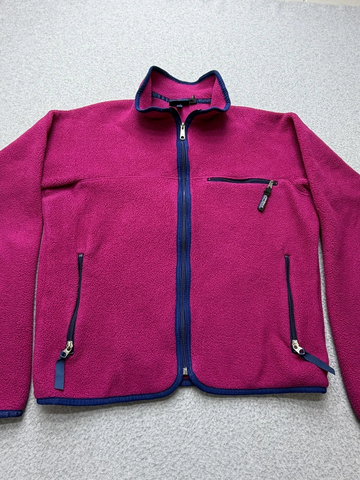 Vintage Patagonia Men’s Medium Magenta Fleece Jacket USA Made 90s Full Zip - Image 2 of 4