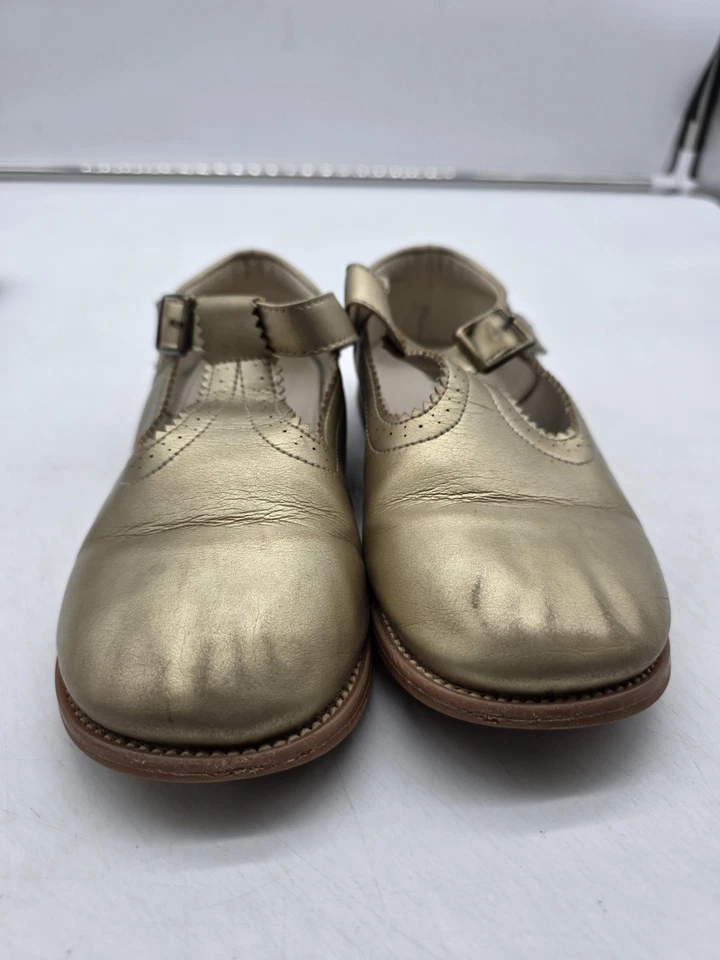 Felix & Flora Mary Jane Shoes Girls Size 13 Gold Metallic T-Strap Dress B348 - Image 3 of 4
