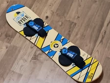 AIRHEAD SNOW RIDER WOODEN Hardwood Youth Snowboard 90CM YELLOW/BLUE