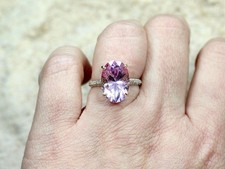 2Ct Oval Cut Lab Created Sapphire Women Wedding Ring 14K White Gold Plated