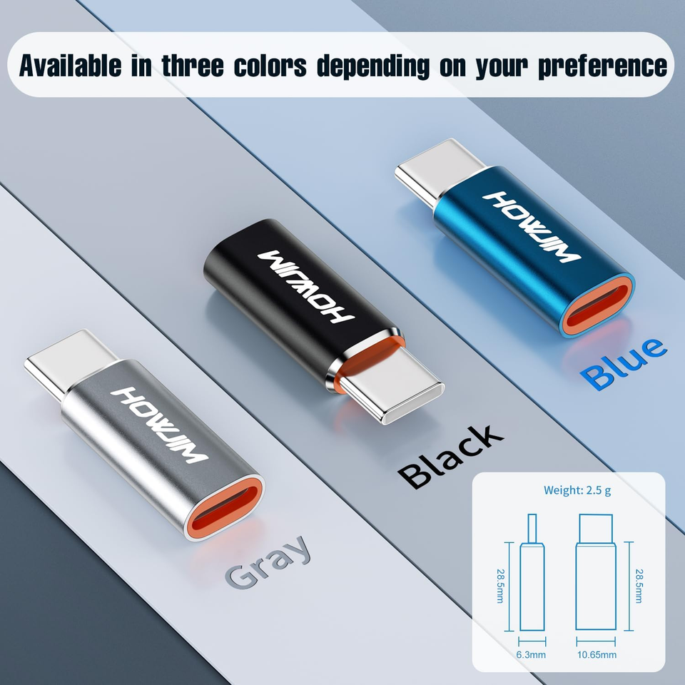 HOWJIM Lightning Auf USB C Adapter - 2 Stück PD/QC Schnellladung