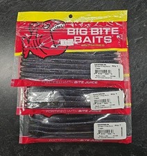 3X Big Bite Baits STRAIGHT 6 MAG WORM 6"" TILAPIA MAGFW6-04 7 PER PACK