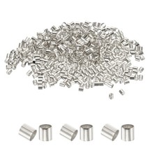 500Pcs Tube Crimp Beads 2x2mm Crimp Beads for Jewelry Making Silver