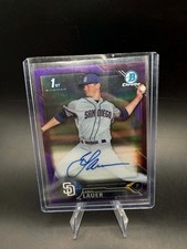 2016 Bowman Chrome Draft Eric Lauer 1st RC ROOKIE Purple Refractor AUTO #/250 SP