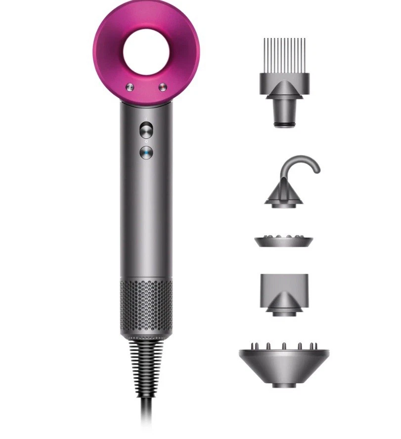 Secador de pelo Dyson Supersonic plancha rosa fucsia con todos los accesorios nuevo Foto 2 de 2