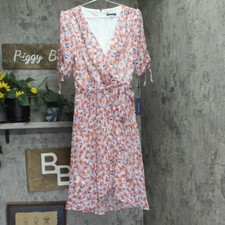 tommy Hilfiger Quarter Sleeve Surplice Midi Dress Ivory / Grenadine Red 6