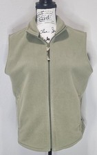 Woolrich Women's Sleeveless Fleece Full Zip Vest Aloe Green Size Large Pockets