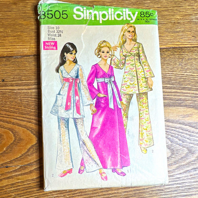 Simplicity Vintage Original 8505 Women s Front-Wrap Dress/Tunic & Pants Pattern
