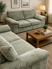 High quality set of 2+3 seater Sofas in olive green - Excellent condition
