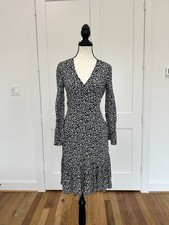 🤍 Jigsaw Star Floral Tea-Length Dress | Size 2 | Black & White Elegant Midi 🤍