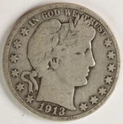 VG 1913 S Barber Half Dollar