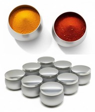 12 x Spice Tins Tubs Jar Storage Metal Containers Small Pot With Lid For Kitchen