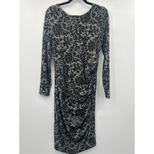 Anthropologie Ganni Women's Monica Bodycon Ruched Sheath Jacquard Dress Size XL