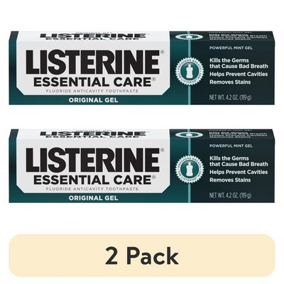 Listerine Essential Care Original Gel Fluoride Mint Toothpaste Oral Care, 4.2 oz