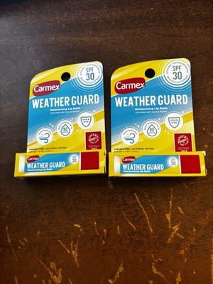 Carmex Weather Guard Moisturizing Lip Balm .15 Oz SPF30 Lot Of 2