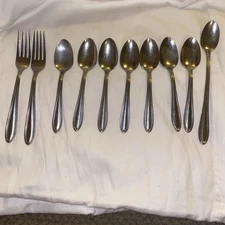 10pc forks & spoons Thor By Oneida PARADE Pattern Outline Glossy USA Flatware